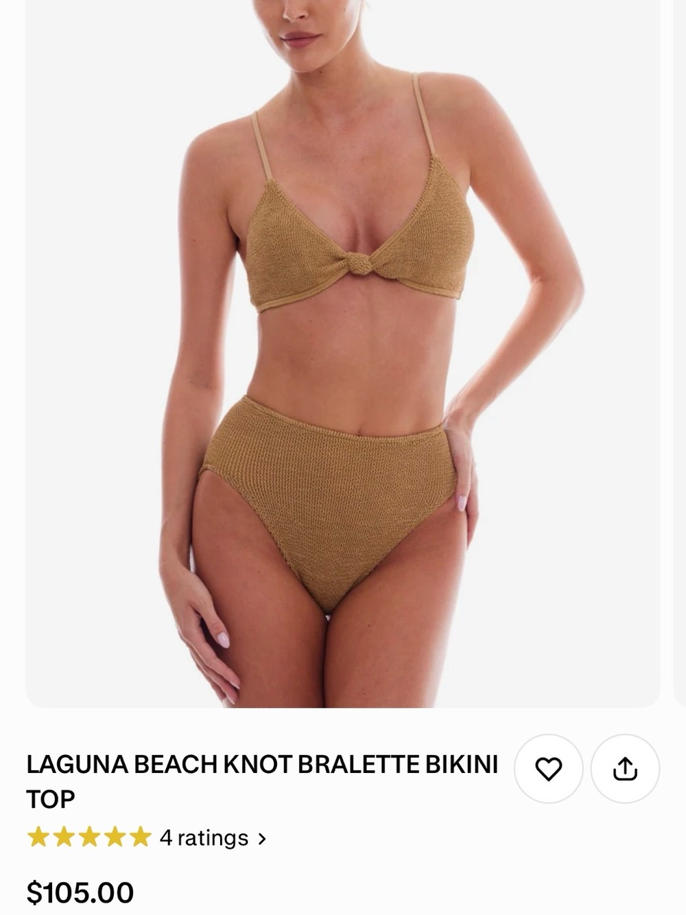 LOVE & BIKINIS Laguna Beach Bikini Top - brand new. O/S